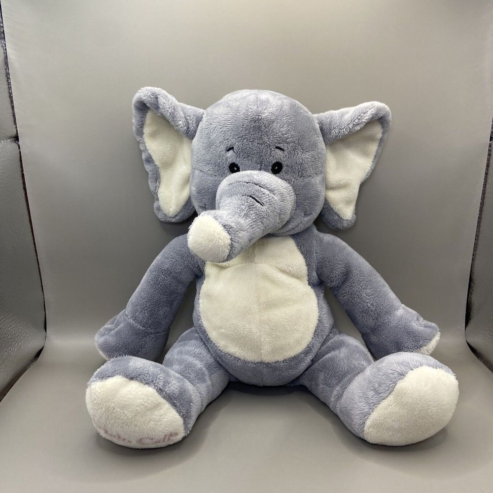 Fiesta Gray Elephant Plush 9 in Tall Sitting "Curtain Call" Embroidered Foot